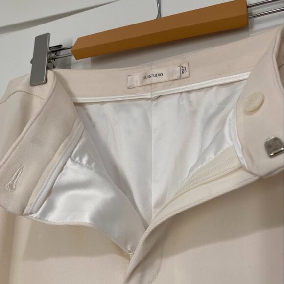 Suistudio Pants Wool Robin Flare NWT Ivory Milk White Quiet Luxury - Picture 10 of 16